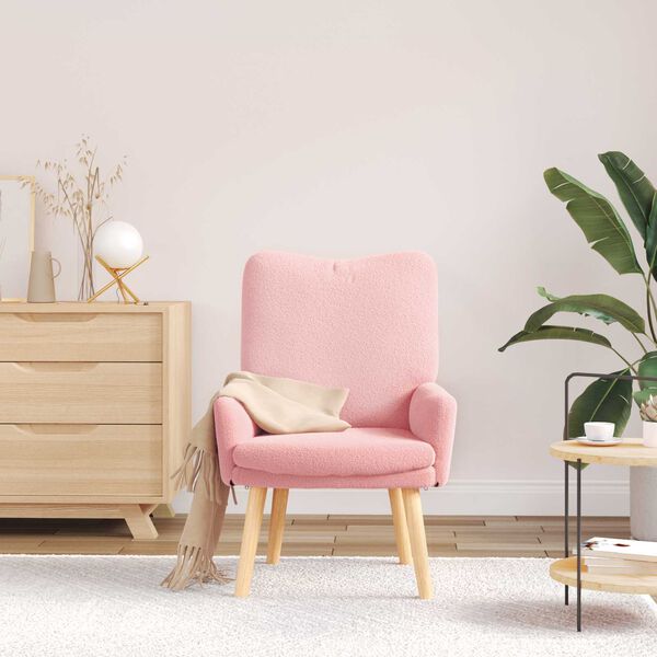 vidaXL sill&oacute;n Rosa 63 x 67 x 94 cm Tela de Oveja y Contrachapado