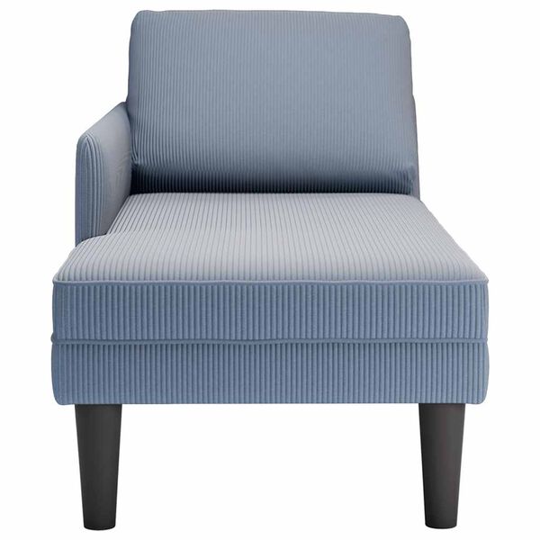 vidaXL Chaise longue con coj&iacute;n de tela de pana azul