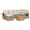 vidaXL Set sof&aacute;s de jard&iacute;n 7 piezas y cojines rat&aacute;n sint&eacute;tico beige
