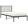 vidaXL Estructura cama sin colch&oacute;n con cabecero metal negro 90x200 cm
