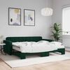 vidaXL Sof&aacute; cama nido con colch&oacute;n terciopelo verde oscuro 90x200 cm