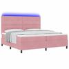 vidaXL Cama Box Spring LED con colch&oacute;n Rosa 200 x 200 cm Terciopelo