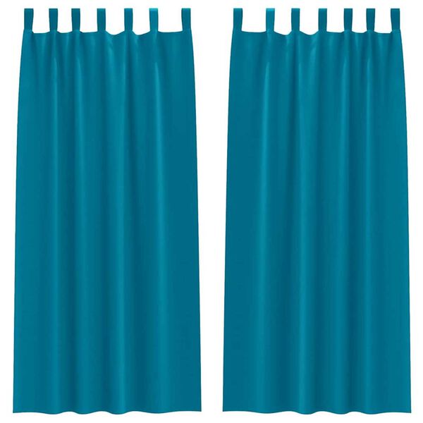 vidaXL Cortinas Opacas con Anillas 2 pcs Tuquesa 225 x 140 cm