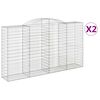 vidaXL Cestas gaviones 2 uds forma de arco hierro 300x50x160/180 cm