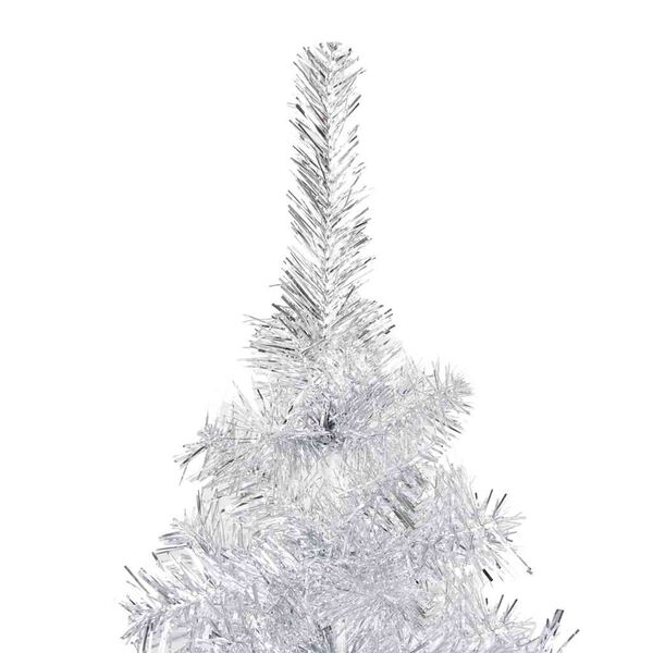 vidaXL &Aacute;rbol de Navidad preiluminado con luces y bolas plateado 180 cm