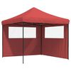 vidaXL Tienda de fiesta plegable Pop-Up 2 paredes laterales burdeos