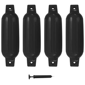 vidaXL Parachoques para barco 4 unidades PVC negro 41x11,5 cm