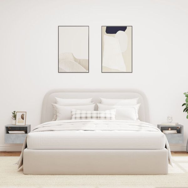 vidaXL Muebles de pared para TV 2 uds madera gris hormig&oacute;n 40x30x30 cm