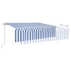 vidaXL Toldo autom&aacute;tico retr&aacute;ctil con persiana 6x3 m azul y blanco