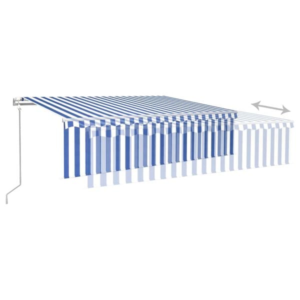 vidaXL Toldo autom&aacute;tico retr&aacute;ctil con persiana 6x3 m azul y blanco