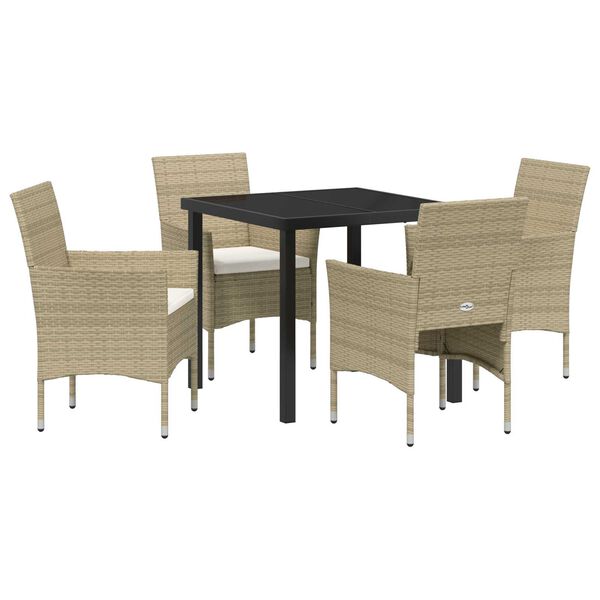 vidaXL Conjunto de Comedor de Jardín 5 pcs Beige ratán sintético