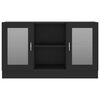 vidaXL Vitrina de madera contrachapada negro 120x30,5x70 cm