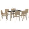 vidaXL Conjunto de Comedor de Jardín 7 pcs Beige ratán sintético