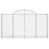 vidaXL Cestas de gaviones 7 uds forma de arco hierro 200x30x100/120 cm