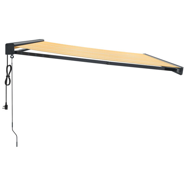 vidaXL Toldo retr&aacute;ctil aluminio y tela amarillo y blanco 4x3 m