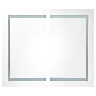 vidaXL Armario de baño con espejo y LED color roble 80x12x68 cm