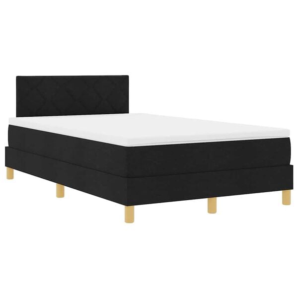vidaXL Cama tipo Box Spring con colch&oacute;n Negro 120 x 190 cm tela