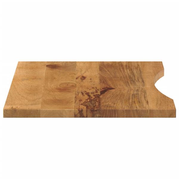vidaXL Tablero de escritorio con curva madera mango rugosa 80x50x2,5cm