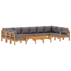 vidaXL Set de sofás de jardín con cojines 8 pzas madera maciza acacia