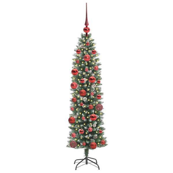vidaXL Árbol Navideño Artificial Delgado con 150 LED verde y 150 cm