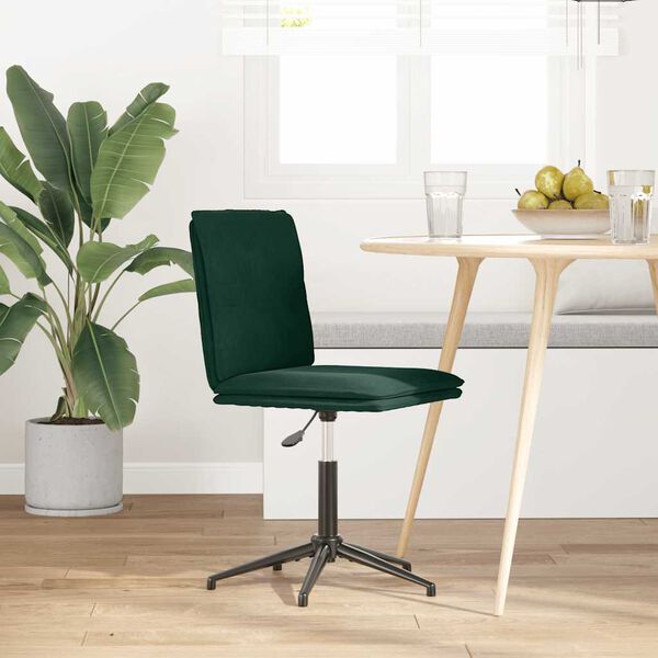 vidaXL Silla de comedor de terciopelo verde oscuro