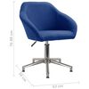 vidaXL Silla de comedor giratoria tela azul