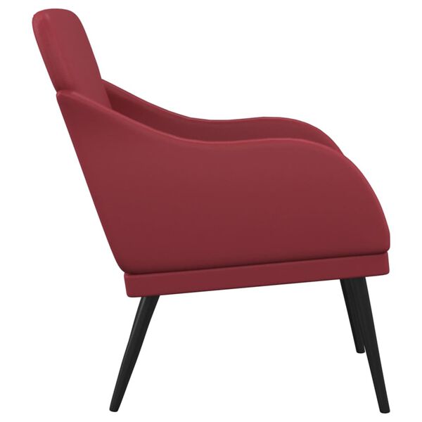 vidaXL Sill&oacute;n de cuero sint&eacute;tico rojo tinto 63x76x80 cm