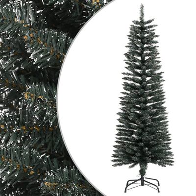 vidaXL Árbol Navidad artificial estrecho con soporte PVC verde 120 cm