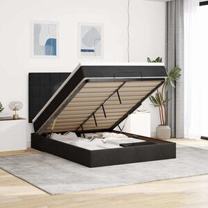 vidaXL Estructura cama otomana colchones terciopelo negro 140x200cm