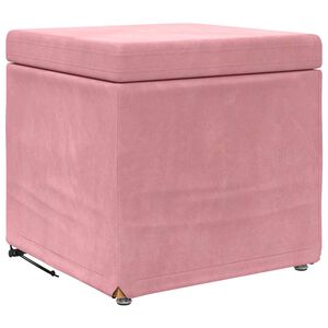 vidaXL Taburete Rosa 41 x 41 x 40 cm Terciopelo y Madera Fabricada