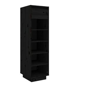 vidaXL Zapatero de madera maciza de pino negro 30x34x105 cm
