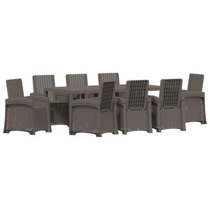 vidaXL Conjunto de Comedor de Jard&iacute;n 9 uds. Gris Claro y Antracita PP