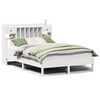 vidaXL Cama con estanter&iacute;a sin colch&oacute;n madera maciza blanca 140x190 cm