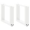 vidaXL Patas para mesa de centro en forma de U (2 unidades), color blanco, 40 x (30-31) cm, acero