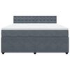 vidaXL Cama box spring con colch&oacute;n terciopelo gris oscuro 180x200 cm