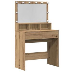 vidaXL Mesa Tocador con caj&oacute;n Roble artesanal 80 x 41 x 134,5 cm