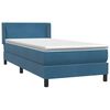 vidaXL Cama box spring con colch&oacute;n terciopelo azul oscuro 90x210 cm