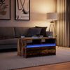 vidaXL Mesa de centro con luces LED madera de ingenier&iacute;a roble ahumado