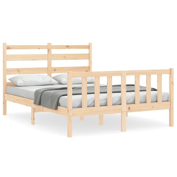 vidaXL Estructura de cama sin colch&oacute;n madera maciza de pino 140x190 cm