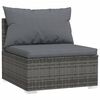 vidaXL Set de muebles de jard&iacute;n 11 pzas y cojines rat&aacute;n sint&eacute;tico gris