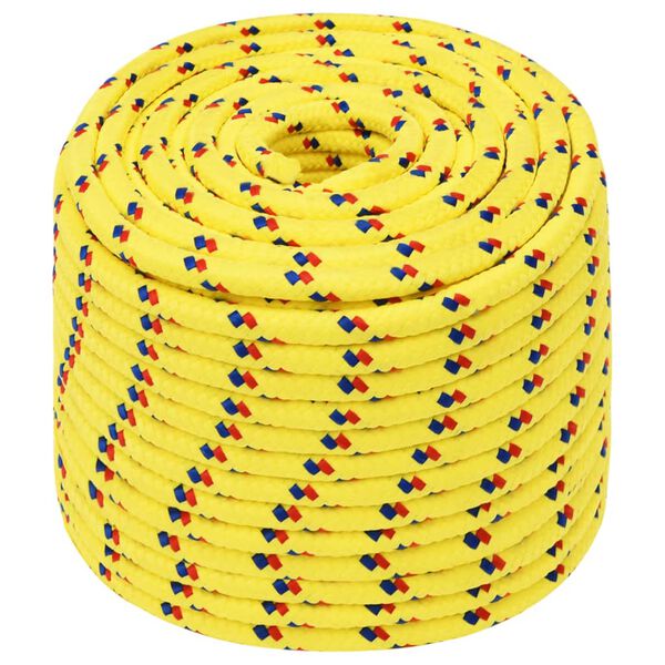 vidaXL Cuerda de barco polipropileno amarillo 14 mm 100 m