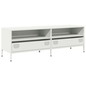 vidaXL Mueble para TV acero laminado en fr&iacute;o blanco 135x39x43,5 cm