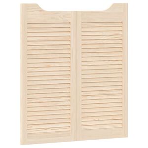 vidaXL Puertas batientes 2 pcs Natural Madera de Pino Maciza