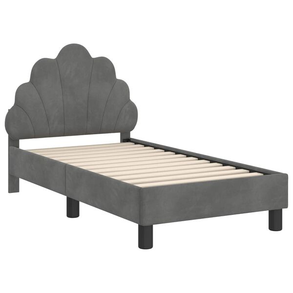 vidaXL Estructura de cama para ni&ntilde;os peque&ntilde;os con cabecera Gris oscuro