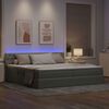 vidaXL Cama con almacenamiento y LED con LED Gris Claro 200 x 200 cm
