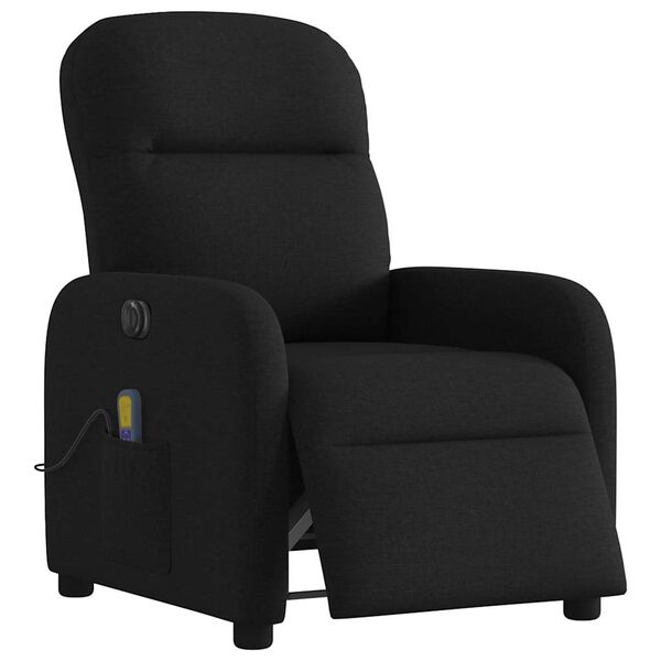 vidaXL Sill&oacute;n reclinable de masaje el&eacute;ctrico tela negro