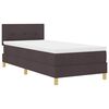 vidaXL Cama Box Spring LED Marr&oacute;n Oscuro 100 x 200 cm tela