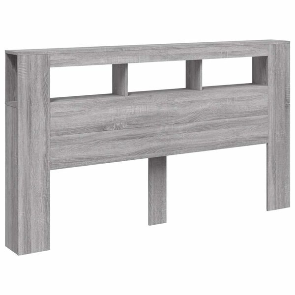 vidaXL Cabecero LED madera ingenier&iacute;a gris Sonoma 180x18,5x103,5 cm