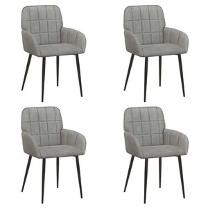 vidaXL Sillas de comedor 4 uds. Terciopelo Gris Claro 57 x 50 x 85 cm