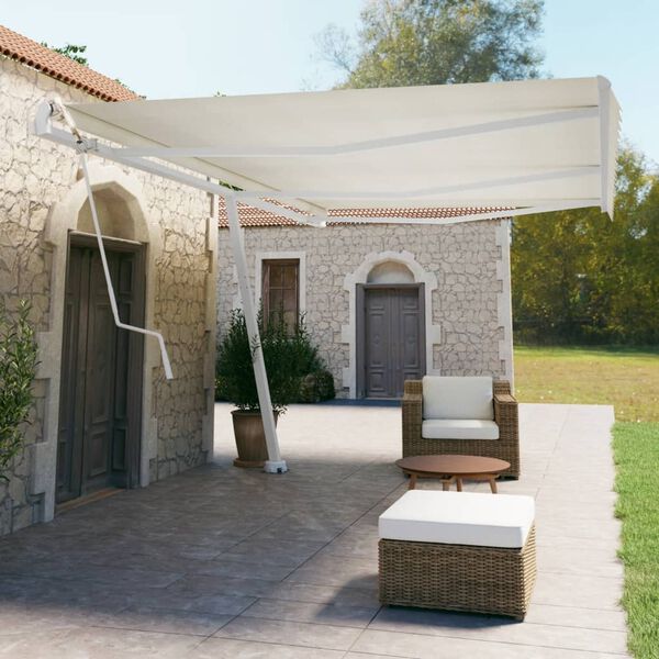 vidaXL Toldo de pie autom&aacute;tico crema 600x350 cm